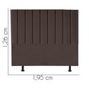 Ver imagem 2 de Cabeceira Estofada Carla 195cm King Size para Cama Box Quarto Corino Marrom