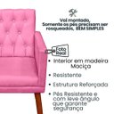 Ver imagem 3 de Poltrona Decorativa para Sala Reforçada Confortável Pés de Madeira Escritório