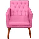 Ver imagem 1 de Poltrona Decorativa para Sala Reforçada Confortável Pés de Madeira Escritório