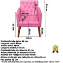Ver imagem 2 de Poltrona Decorativa para Sala Reforçada Confortável Pés de Madeira Escritório