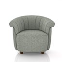 Ver imagem 2 de Poltrona Decorativa Latvia 86cm Pés de Madeira Linho Cinza Escuro G45 - Gran Belo
