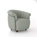 Ver imagem 4 de Poltrona Decorativa Latvia 86cm Pés de Madeira Linho Cinza Escuro G45 - Gran Belo