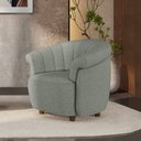Ver imagem 1 de Poltrona Decorativa Latvia 86cm Pés de Madeira Linho Cinza Escuro G45 - Gran Belo
