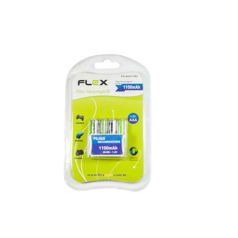 Bateria / Pilha Recarrega Vel C/ 4 Unid. Mod. "flex" Fx-aaa1