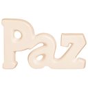 Ver imagem 1 de Palavra Paz em Cerâmica Decoração de Sala e Escritório - Bege