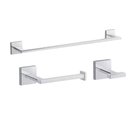 Ver imagem 1 de Kohler Brasil Square Kit Acessorios para Banheiro 3 Pecas Cromado com Papeleira Cabide Toalheiro