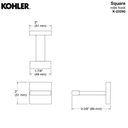 Ver imagem 5 de Kohler Brasil Square Kit Acessorios para Banheiro 3 Pecas Cromado com Papeleira Cabide Toalheiro