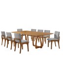 Ver imagem 2 de Sala de Jantar Mesa Flora 220cm Tampo Laminado Barril com 8 Cadeiras Bella
