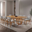 Ver imagem 1 de Sala de Jantar Mesa Flora 220cm Tampo Laminado Barril com 8 Cadeiras Bella