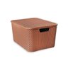 Caixa Organizadora Rattan com Tampa 15 Litros Arqplast Marrom - 1
