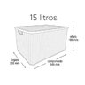 Caixa Organizadora Rattan com Tampa 15 Litros Arqplast Marrom - 2