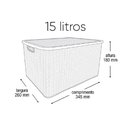 Ver imagem 2 de Caixa Organizadora Rattan com Tampa 15 Litros Arqplast Marrom