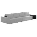 Ver imagem 6 de Sofá Ilha Modular Living com Puff 392cm Georgia K04 Veludo Cinza/preto - Mpozenato