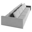 Ver imagem 5 de Sofá Ilha Modular Living com Puff 392cm Georgia K04 Veludo Cinza/preto - Mpozenato