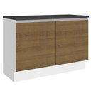 Ver imagem 1 de Balcão de Pia Cozinha 100% MDF 120 cm 2 Portas Branco/Rustic Acordes Madesa