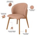 Ver imagem 5 de Kit 05 Cadeiras de Jantar e Estar Living Estofada Mia L02 Linho Rosê - Lyam Decor