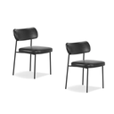 Ver imagem 2 de Kit 2 Cadeiras para Sala de Jantar e Cozinha Melissa em Aço Carbono Couro Pu Preto