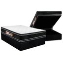 Ver imagem 1 de Cama Box Baú Casal: Colchão Espuma D33 Castor Black e White Air Double Face Euro Pillow + Base CRC S