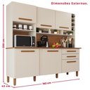 Ver imagem 2 de Cozinha 6 Portas 2 Gavetas Amanda MDF 182cm Amadeirado Tudo de Móveis