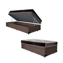 Ver imagem 1 de Cama Box Baú Solteiro Colchão Aylla Espuma D33 Acolchões + Box Suede 55x88x188 Cor:Marrom