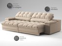 Ver imagem 5 de Sofá com Porta Copos e Carregador Usb Ret Rec Luke 2,30m Linho Soft Bege - Netsofas