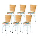 Ver imagem 1 de 6 Cadeiras para Mesa Branca Hawai Palha Assento Floral:happy Hour