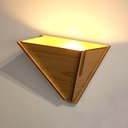 Ver imagem 3 de Arandela Luminária Decorativa Madeira Triangular Vazado Aletado 12x17cm Soq G9 Cor:marfim