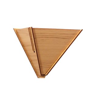 Arandela Luminária Decorativa Madeira Triangular Vazado Aletado 12x17cm Soq G9 Cor:marfim