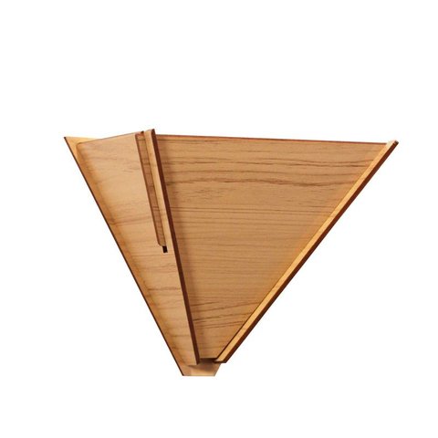 Arandela Luminária Decorativa Madeira Triangular Vazado Aletado 12x17cm Soq G9 Cor:marfim
