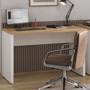 Ver imagem 2 de Mesa para Escritório Escrivaninha Home Office 120cm Orly A02 Olmo Branco - Lyam Decor