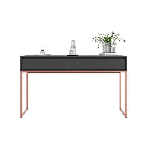 Aparador Nobre Pés em Metal Moderno Estilo Industrial - Preto Cobre Preto Cobre