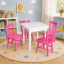 Ver imagem 2 de Conjunto Infantil 60x60 com 4 Cadeiras - Rosa - Jm Móveis
