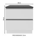 Ver imagem 3 de Balcão 2 Gavetas Acordes Glamy 100% MDF 80cm Branco Madesa