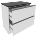 Ver imagem 5 de Balcão 2 Gavetas Acordes Glamy 100% MDF 80cm Branco Madesa