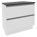 Ver imagem 1 de Balcão 2 Gavetas Acordes Glamy 100% MDF 80cm Branco Madesa