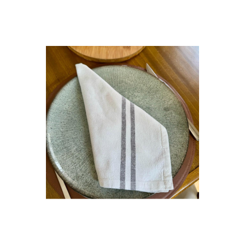 Guardanapo de Tecido Juliana - Algodão, Listras Azul Marinho, 50x50cm