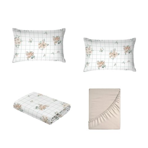 Jogo de Cama Queen 4 Peças 100% Algodão 150 Fios - Manu (7920)