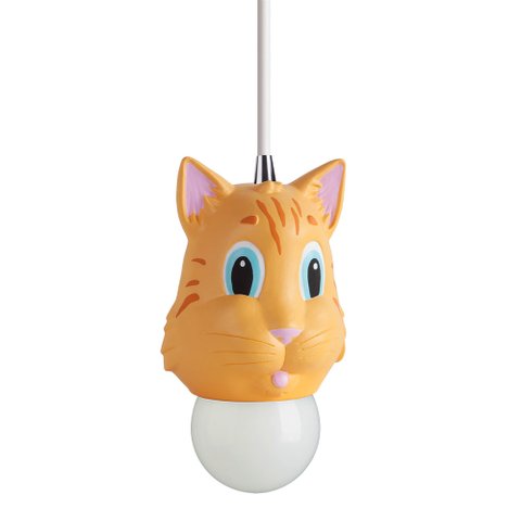 Luminária Pendente Quarto de Criança Bebê Infantil E27 Bivolt:gato Laranja/110v/220v
