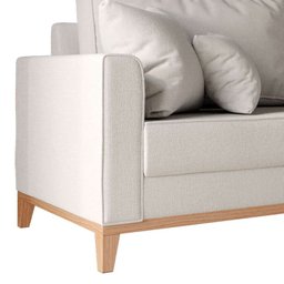 Sofá 3 Lugares Beny Base de Madeira Linho Mm Estofados Linho Cru - 4