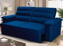 Ver imagem 1 de Sofá Retrátil Reclinável 2 Lugares com Molas 1,80m Quantum Suede Velut Azul - King House