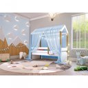 Ver imagem 4 de Cama Montessori Exclusiv com Fio de Luz Colchão e Voal Azul