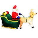Ver imagem 2 de Papai noel com rena inflavel de natal decorativo no Treno (PW-108)
