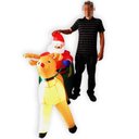 Ver imagem 4 de Papai noel com rena inflavel de natal decorativo no Treno (PW-108)