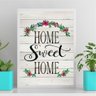 Quadro Home Sweet Home - Arabesco 45x34cm - com Vidro:moldura Branca - 2