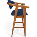 Ver imagem 7 de Kit 03 Banquetas Alta Cozinha Bancada Bar Sala de Jantar Fixa Cecília L02 Suede Azul Marinho - Lyam