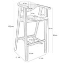 Ver imagem 5 de Kit 03 Banquetas Alta Cozinha Bancada Bar Sala de Jantar Fixa Cecília L02 Suede Azul Marinho - Lyam