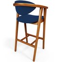 Ver mais imagens de Kit 03 Banquetas Alta Cozinha Bancada Bar Sala de Jantar Fixa Cecília L02 Suede Azul Marinho - Lyam