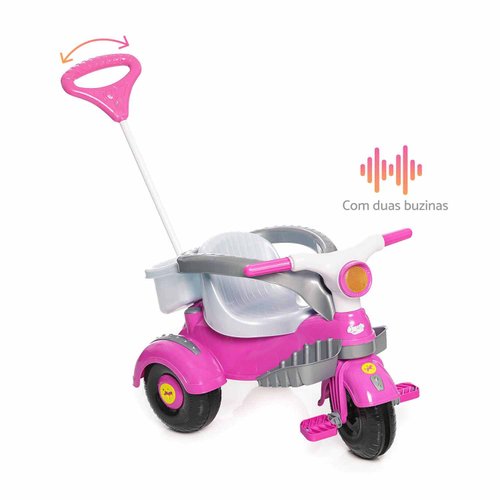 Carrinho Infantil Passeio e Pedal Triciclo 2 em 1 - Play Trike - Maral -  Rosa