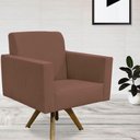 Ver imagem 7 de Poltrona Giratória Base de Madeira Suede Rosê
