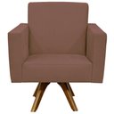 Ver imagem 6 de Poltrona Giratória Base de Madeira Suede Rosê